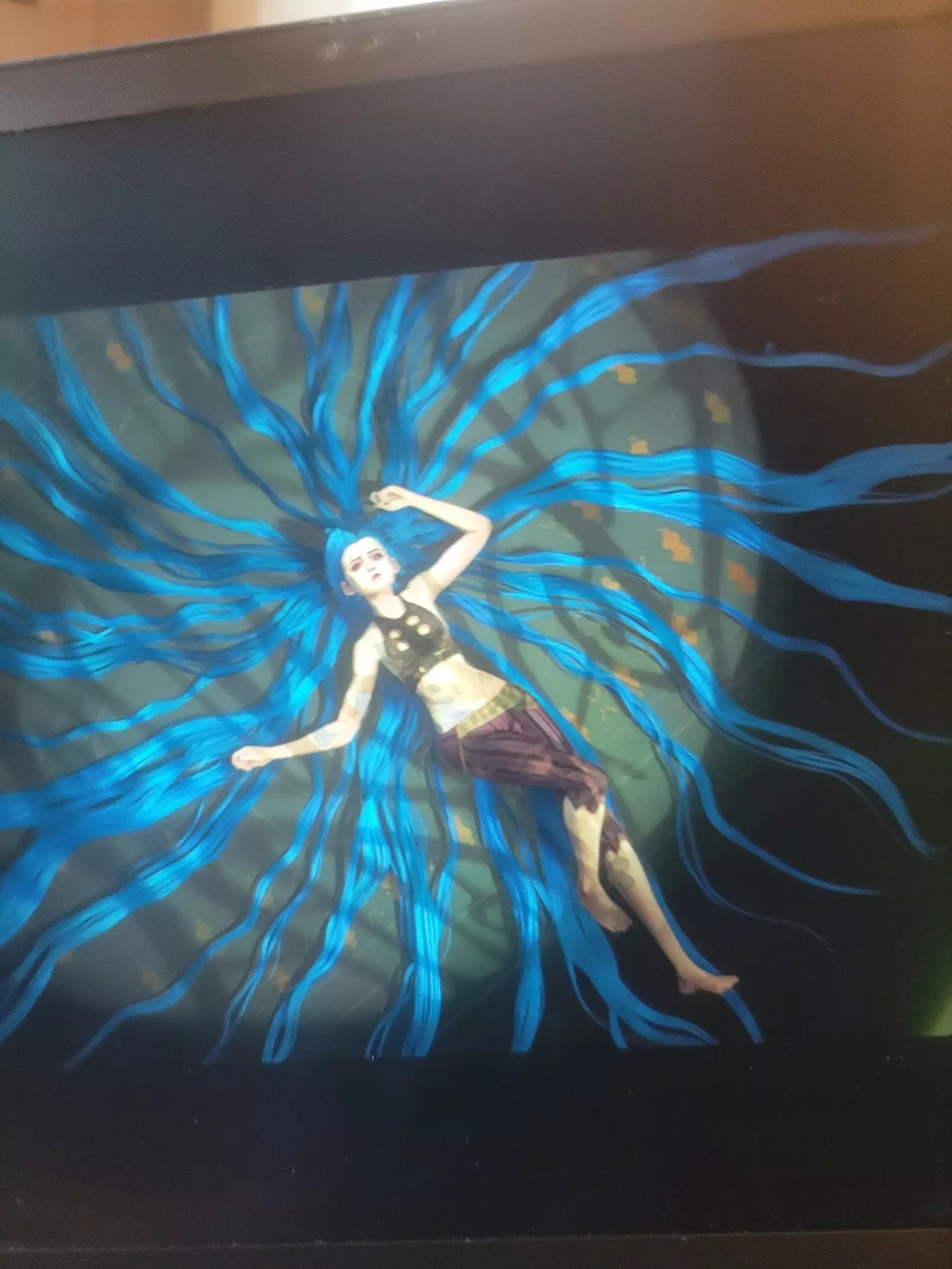 jinx from Arcane laying on the ground