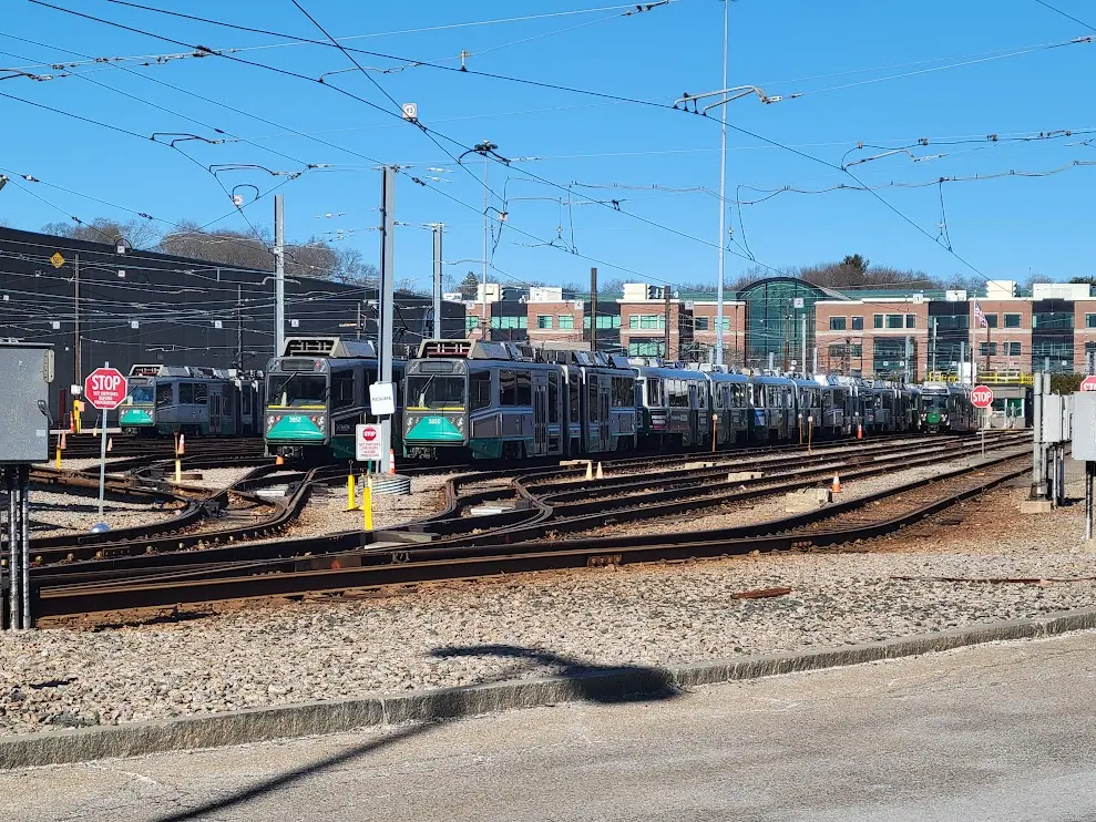 the green line depot at the end of the D branch at Riverside.